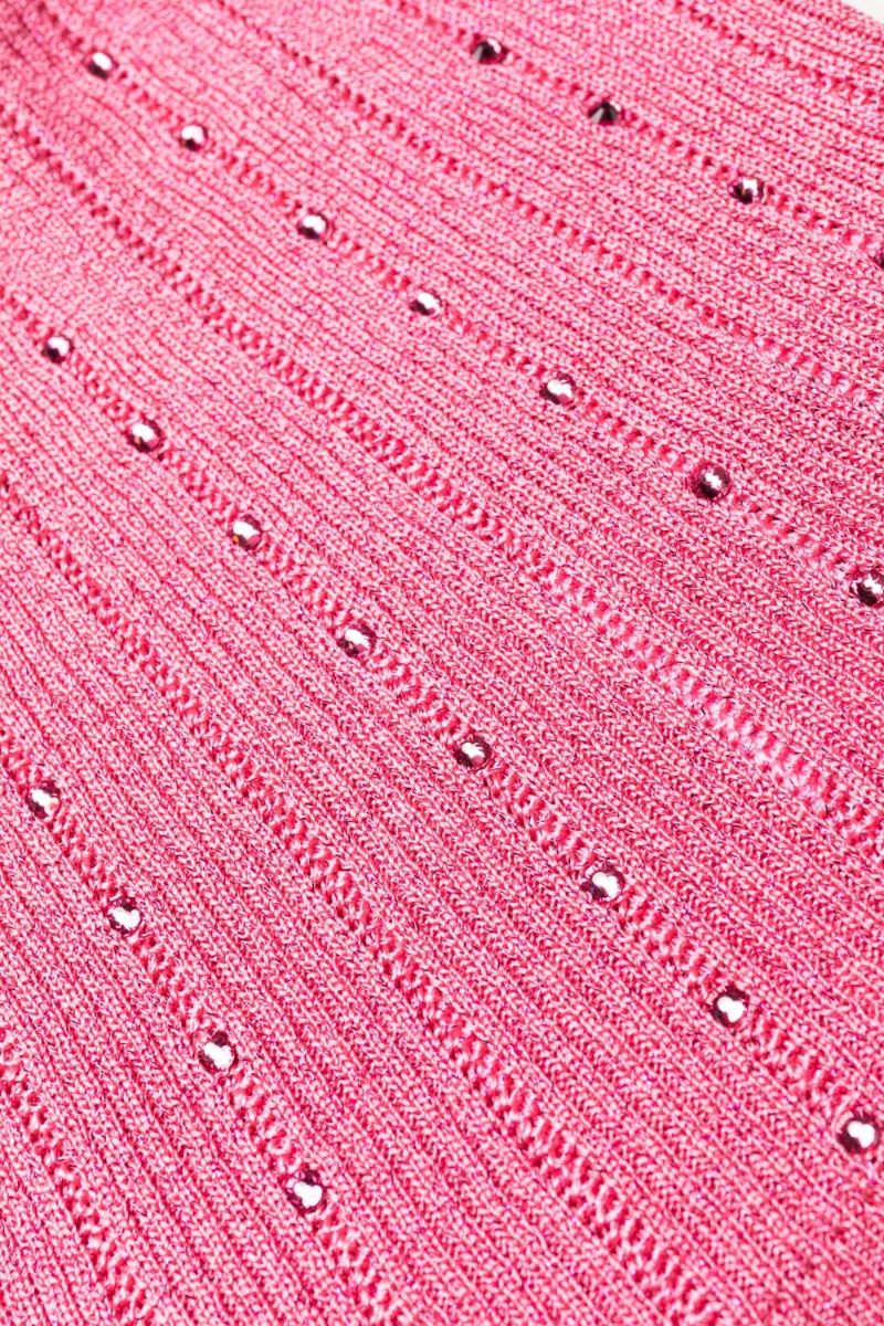 Pink Asymmetric Knit Top