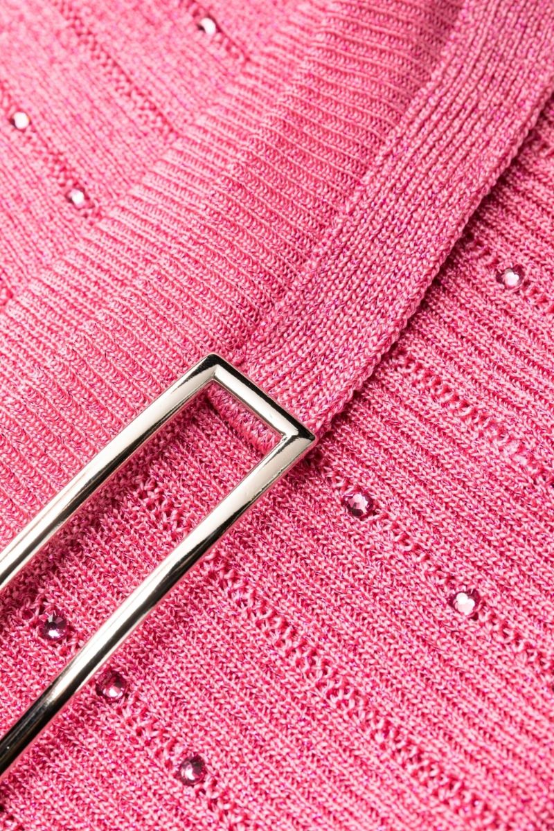Pink Crystal Embellished Knit Top