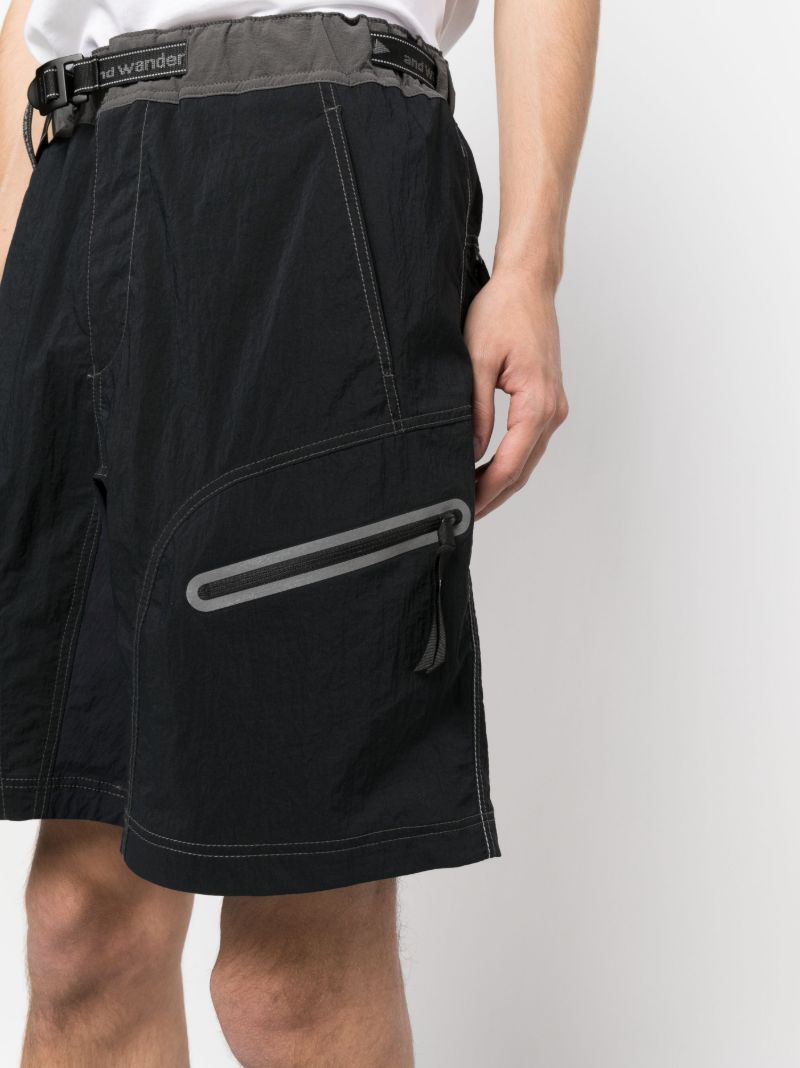 X Maison KitsunÃ_x0083_© Black Belted Hiking Shorts