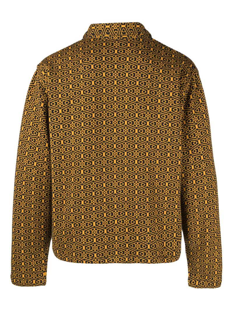 Yellow Crescent-jacquard Polo Shirt