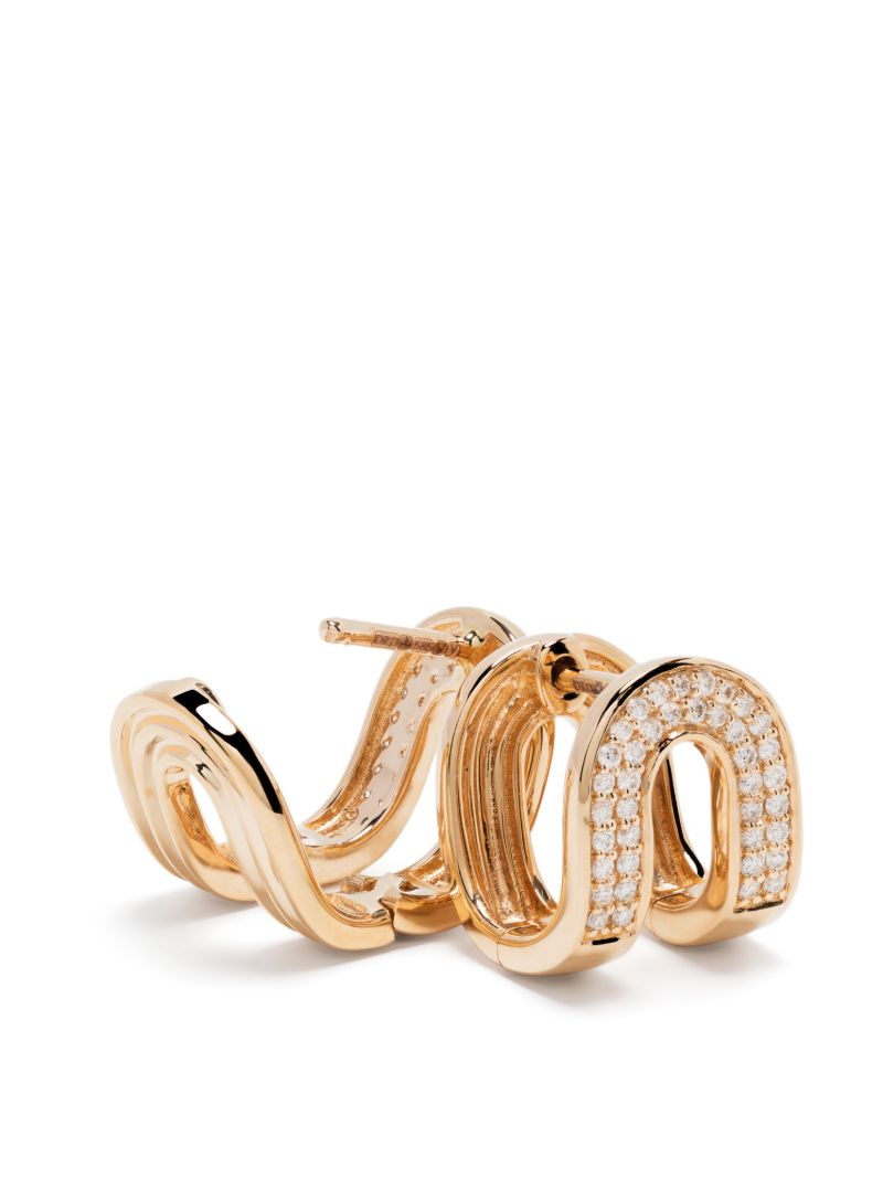 14k Yellow Gold Nana Bernice Reversible Diamond Earrings