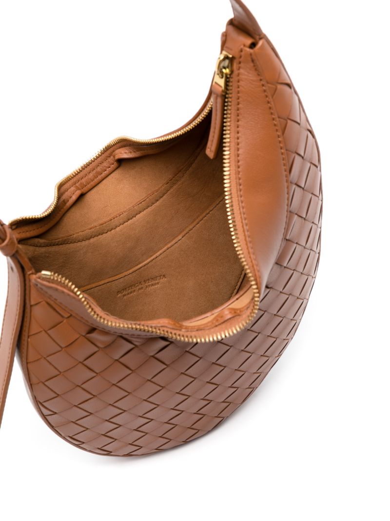 Brown Drop Small Leather Shoulder Bag