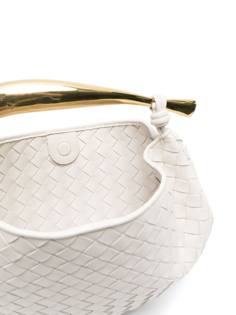 White Sardine Leather Top Handle Bag