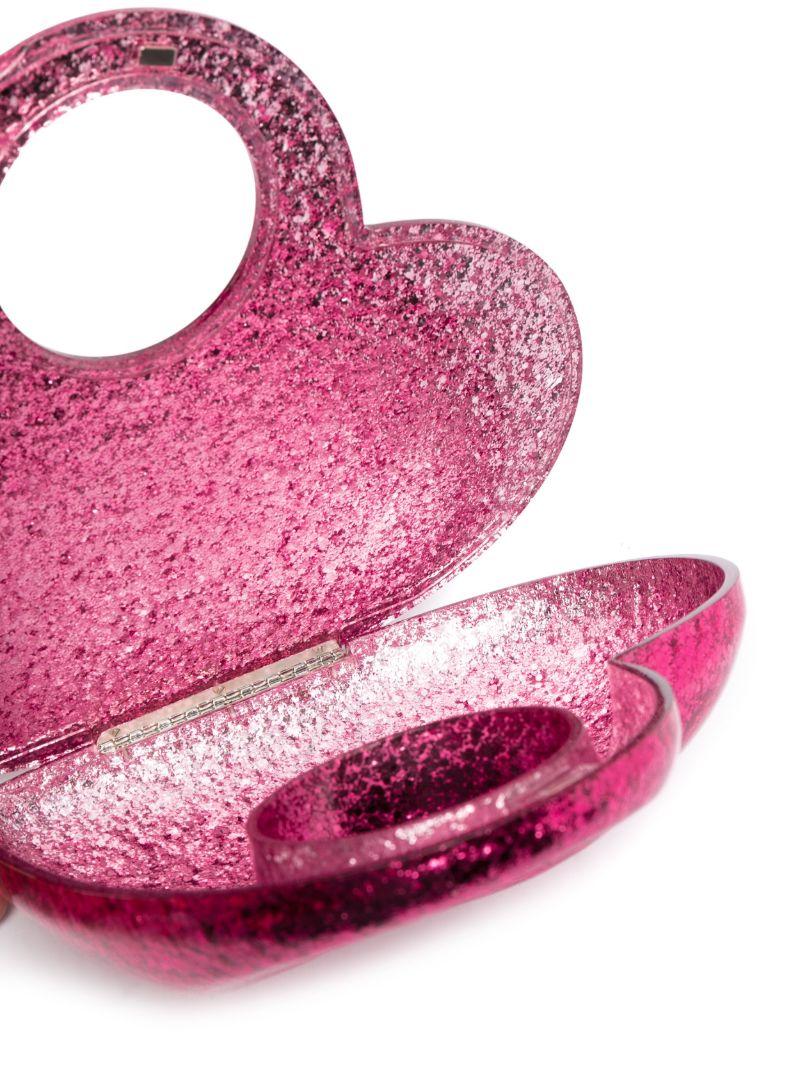 Pink Heart Shimmering Clutch