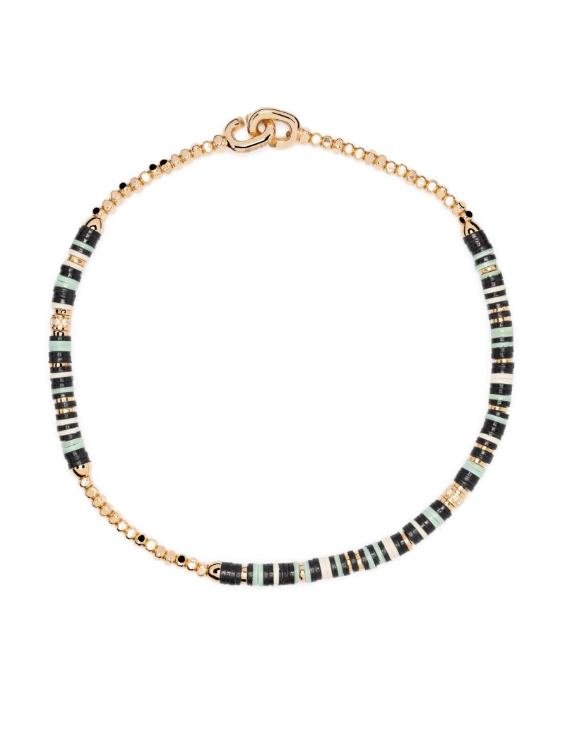 18k Yellow Gold Housa Diamond and Amazonite Bracelet