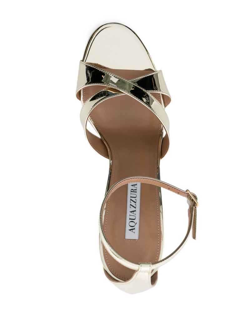 Gold-tone Divine 105 Metallic Leather Sandals