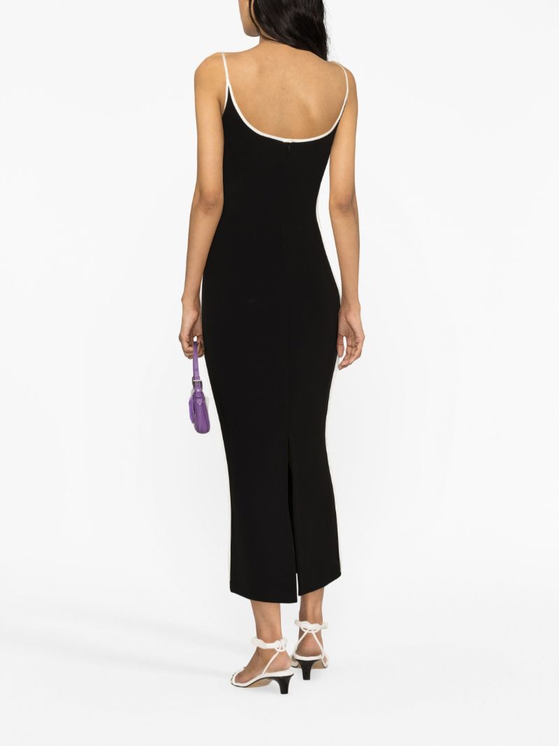 Black Sweatheart-neck Midi Dress