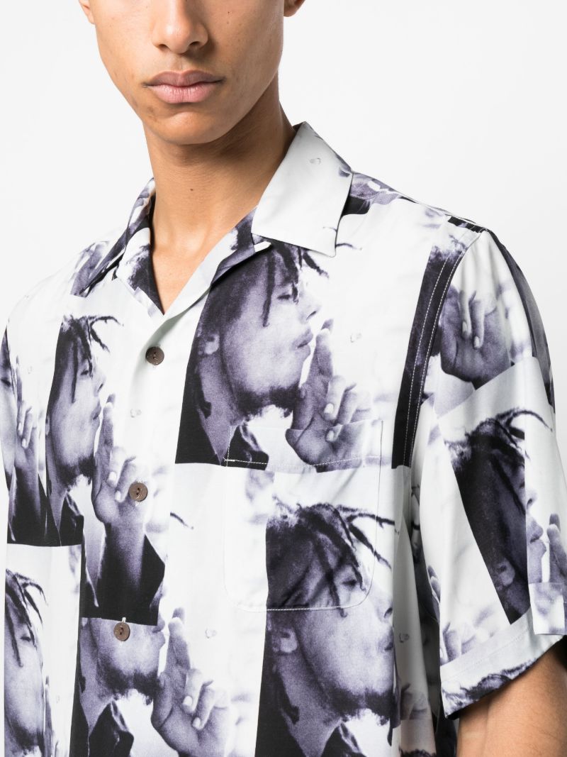Grey Bob Marley Print Shirt