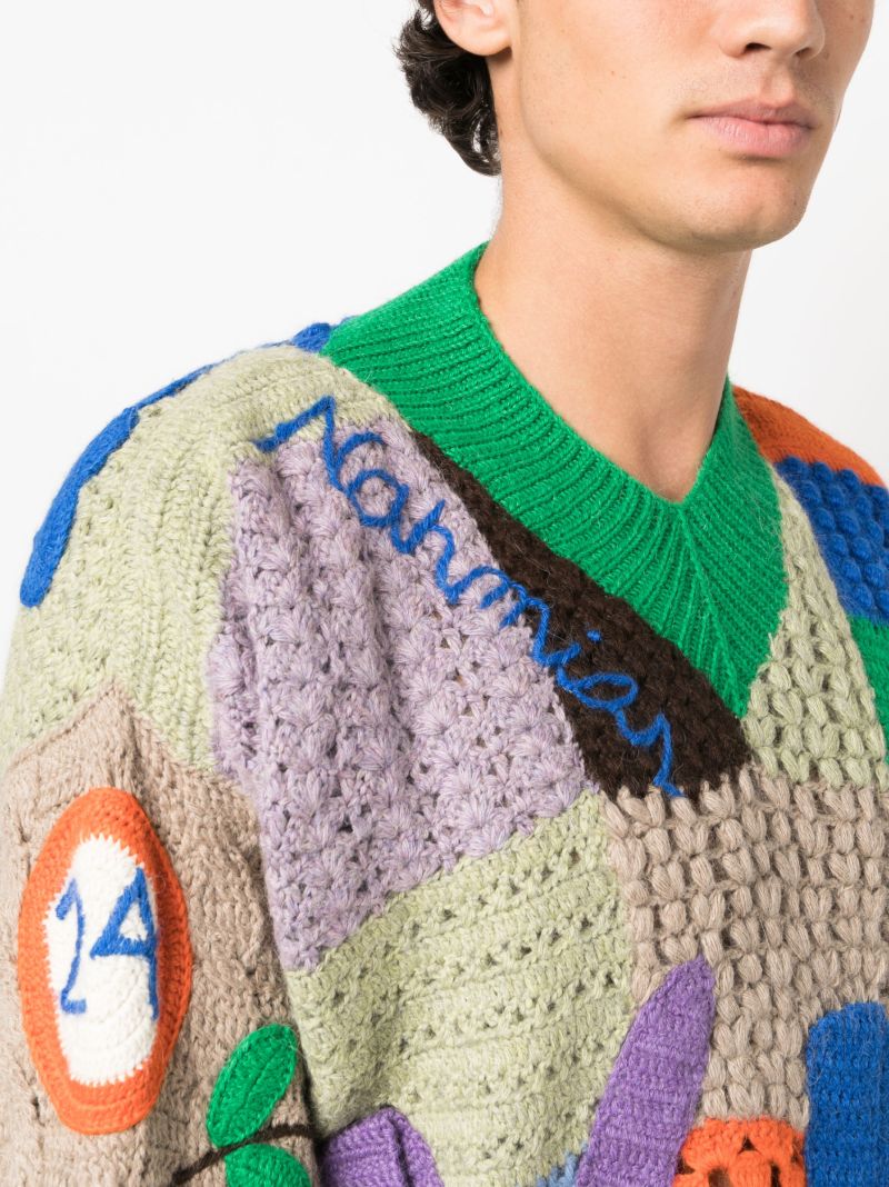 Blue Nah Poetry Crochet Sweater