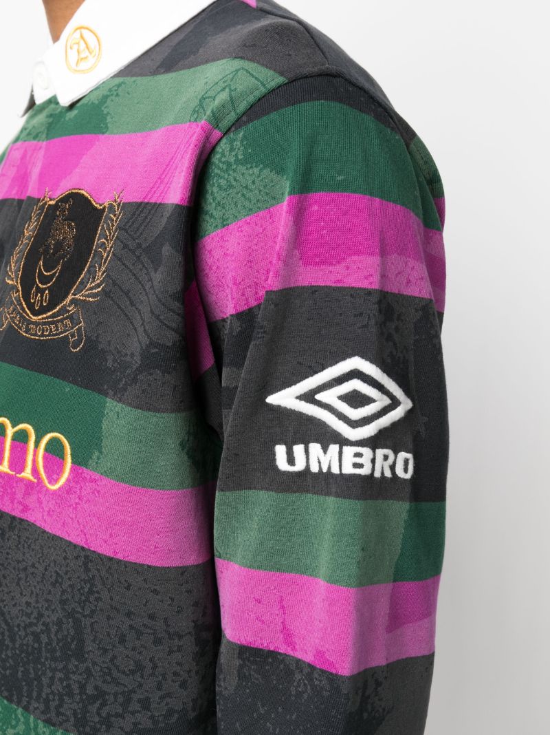 X Umbro Grey Striped Rugby Shirt
