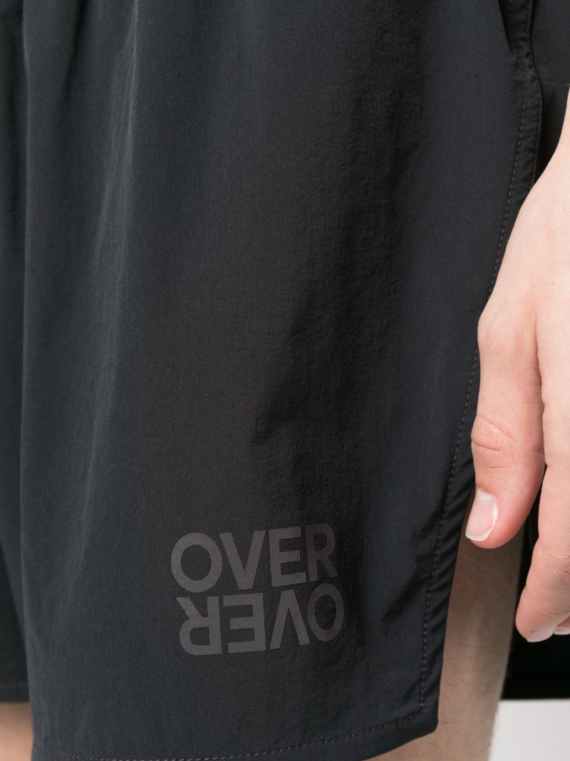 Black Logo Print Track Shorts