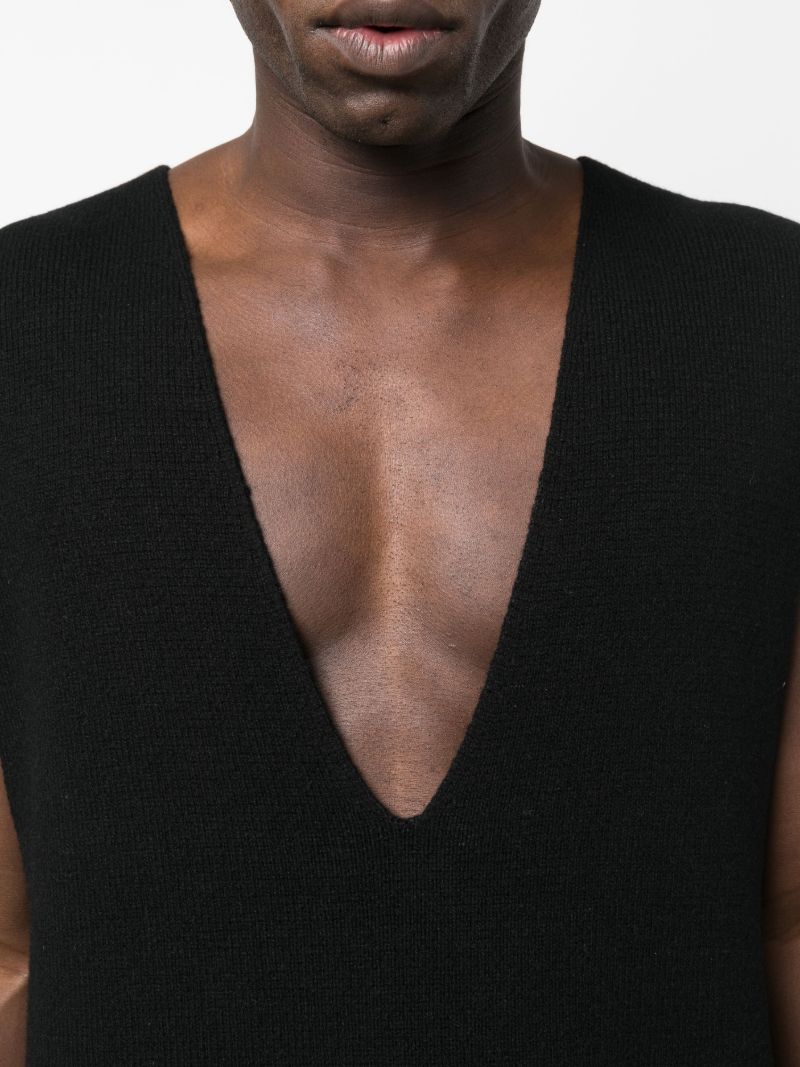 Black V Tank Wool Vest