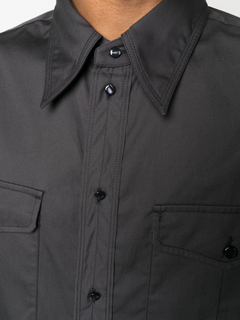 Grey Cotton Button-up Shirt