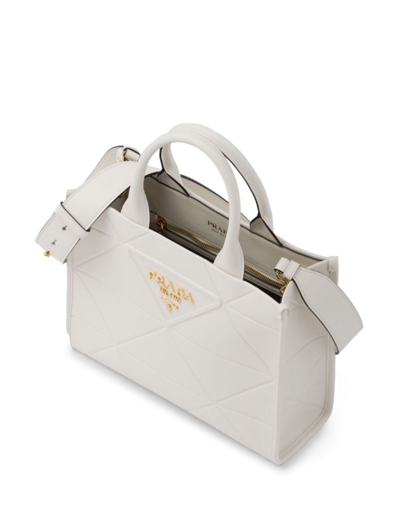 White Small Symbole Tote Bag