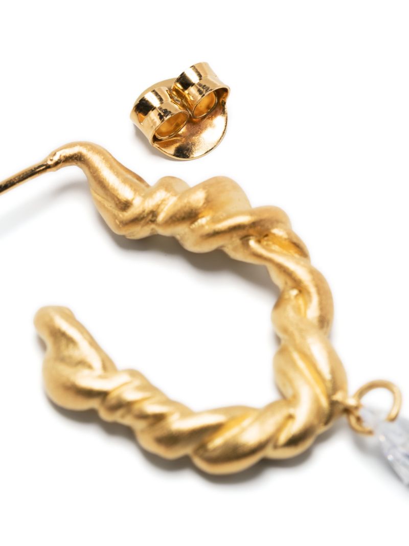Gold Vermeil Rambling Crystal Hoop Earrings