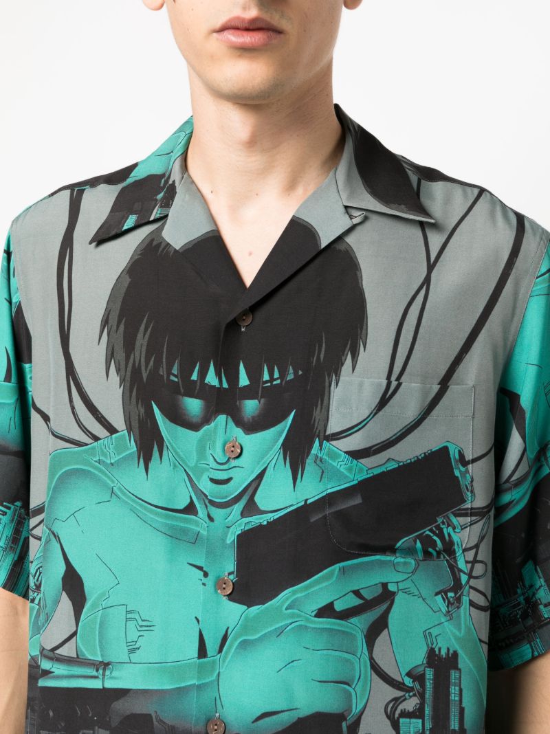Green Ghost in the Shell-print Shirt