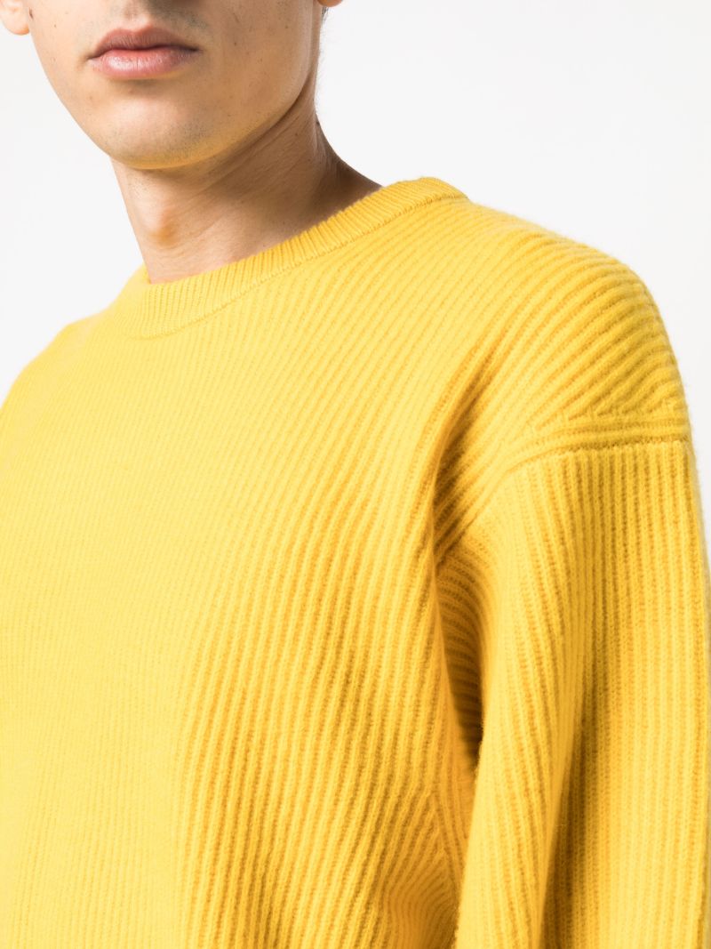 Yellow Mackenzie Ribbed-knit Wool Sweater
