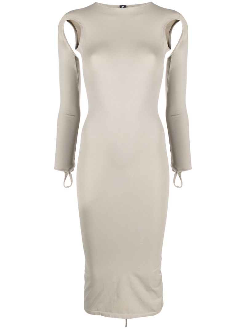 Grey Cut-out Midi Dress