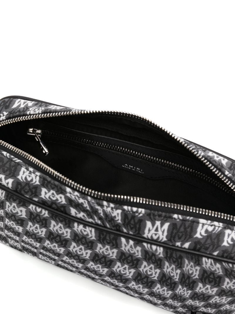 Black Wavy Houndstooth Messenger Bag