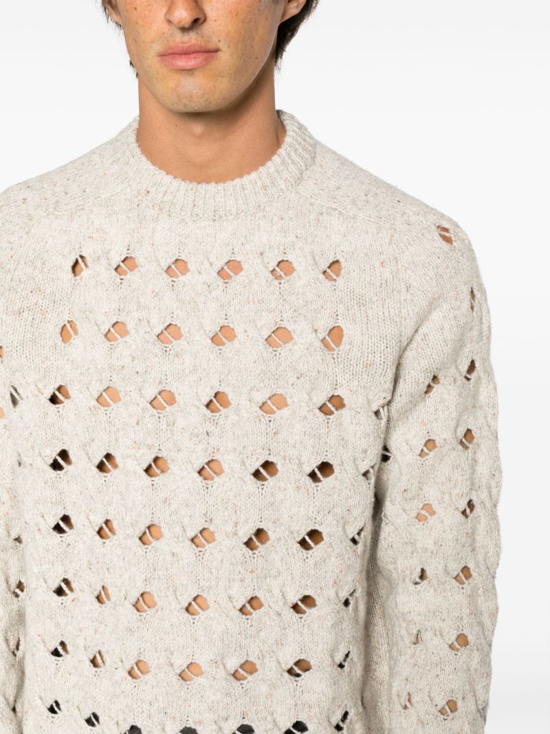 Neutral Esrum Open-knit Sweater