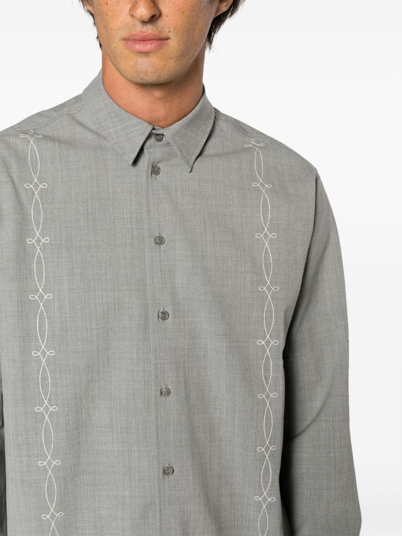 Grey Damon Embroidered Shirt