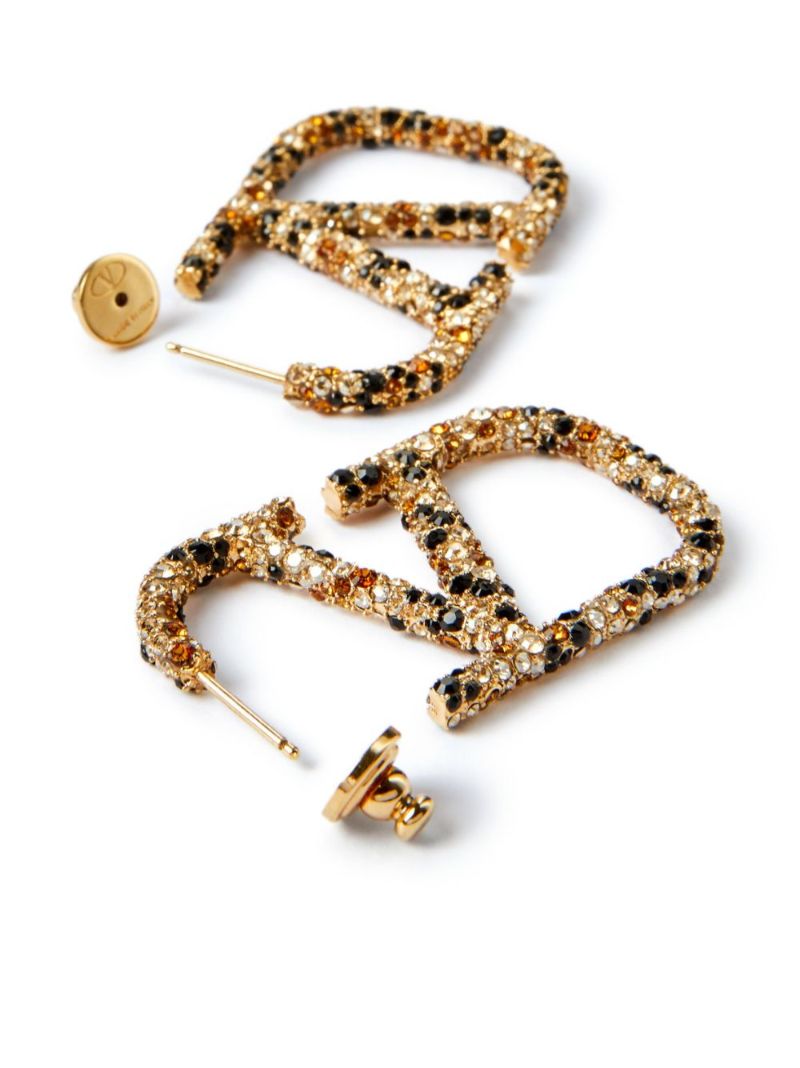 Gold-tone Vlogo Signature Animalier Drop Earrings