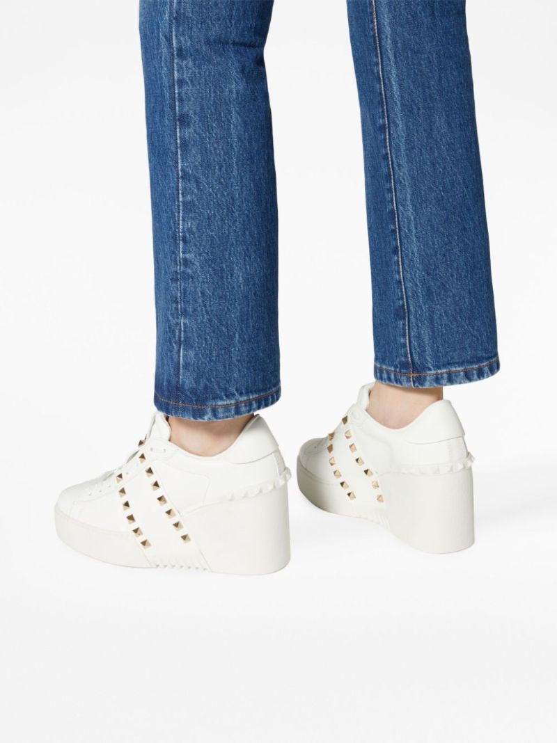 White Open Disco 85 Wedge Sneakers