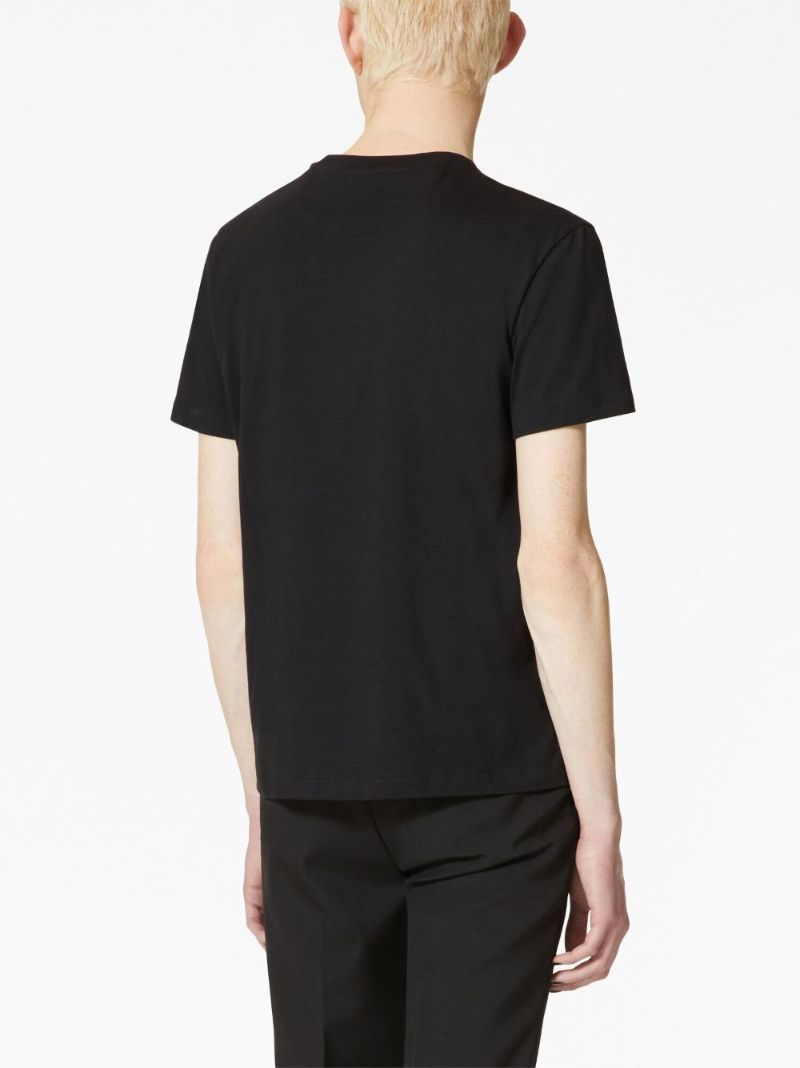 Black Vltn-print Cotton T-shirt