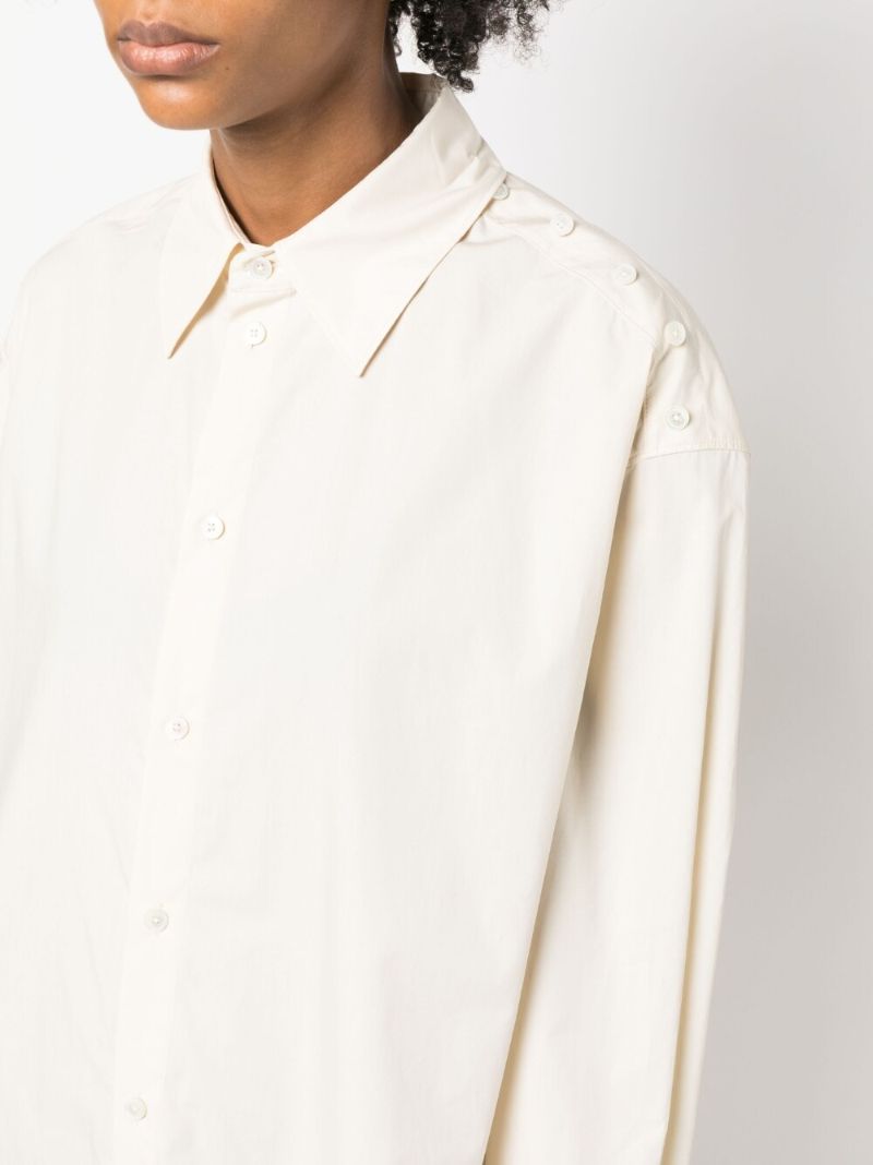 Neutral Cotton Shirt Dress