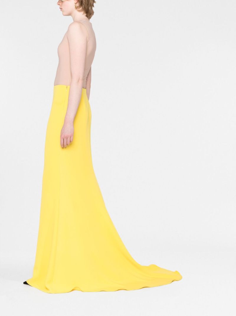Yellow Silk Floor-length Skirt