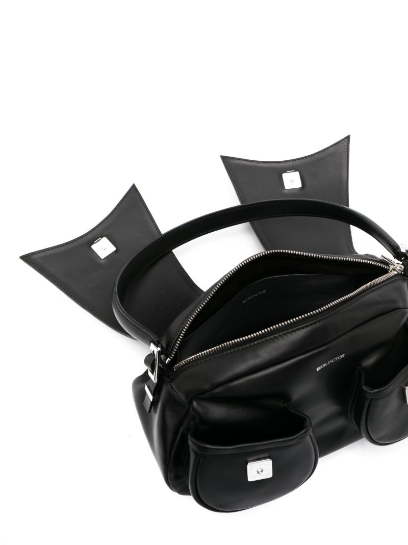 Black Kikka Spiked Leather Tote Bag