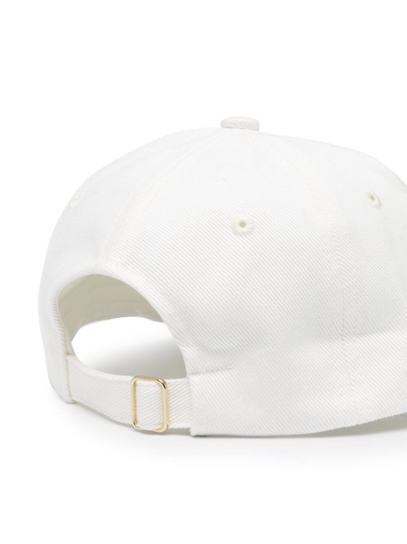 White Embroidered Logo Cap
