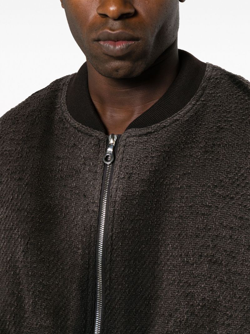 Black Cotton Sunbleached Bomber Jacket
