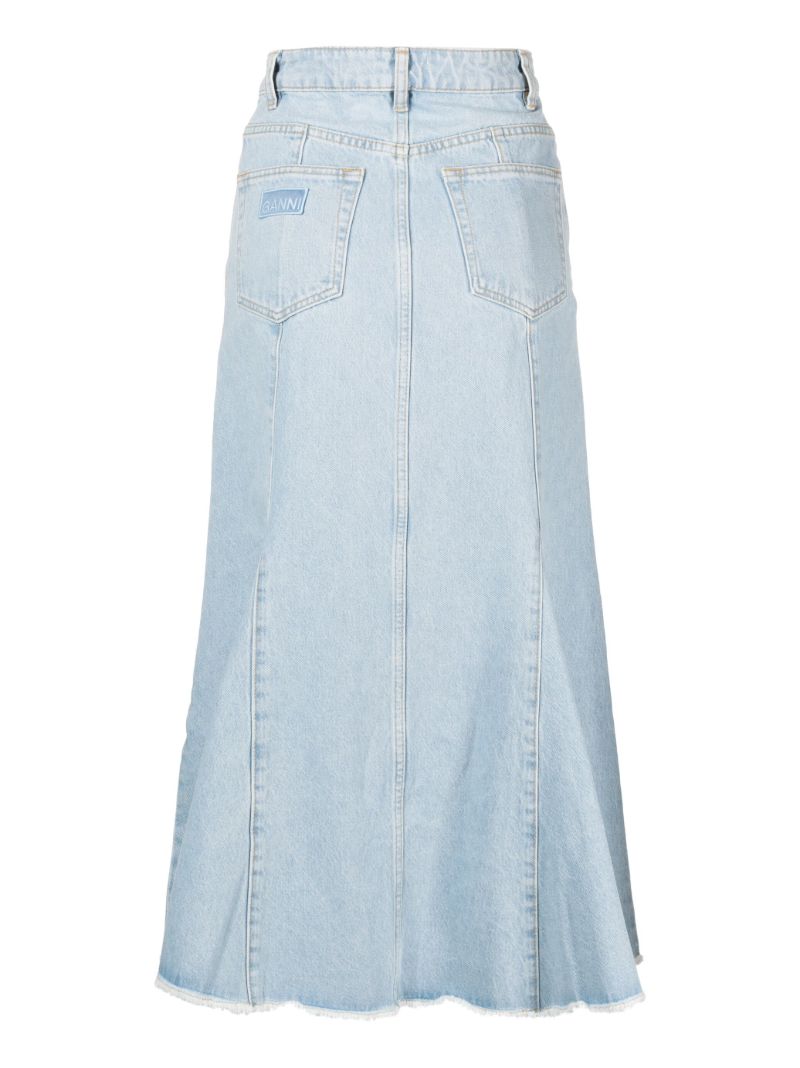 Blue Bleached Denim Skirt