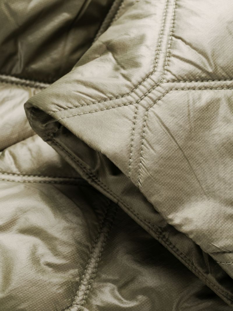 Green Zip-up Quilted Coat