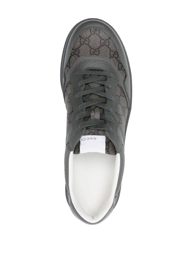 Grey Gg Leather Sneakers
