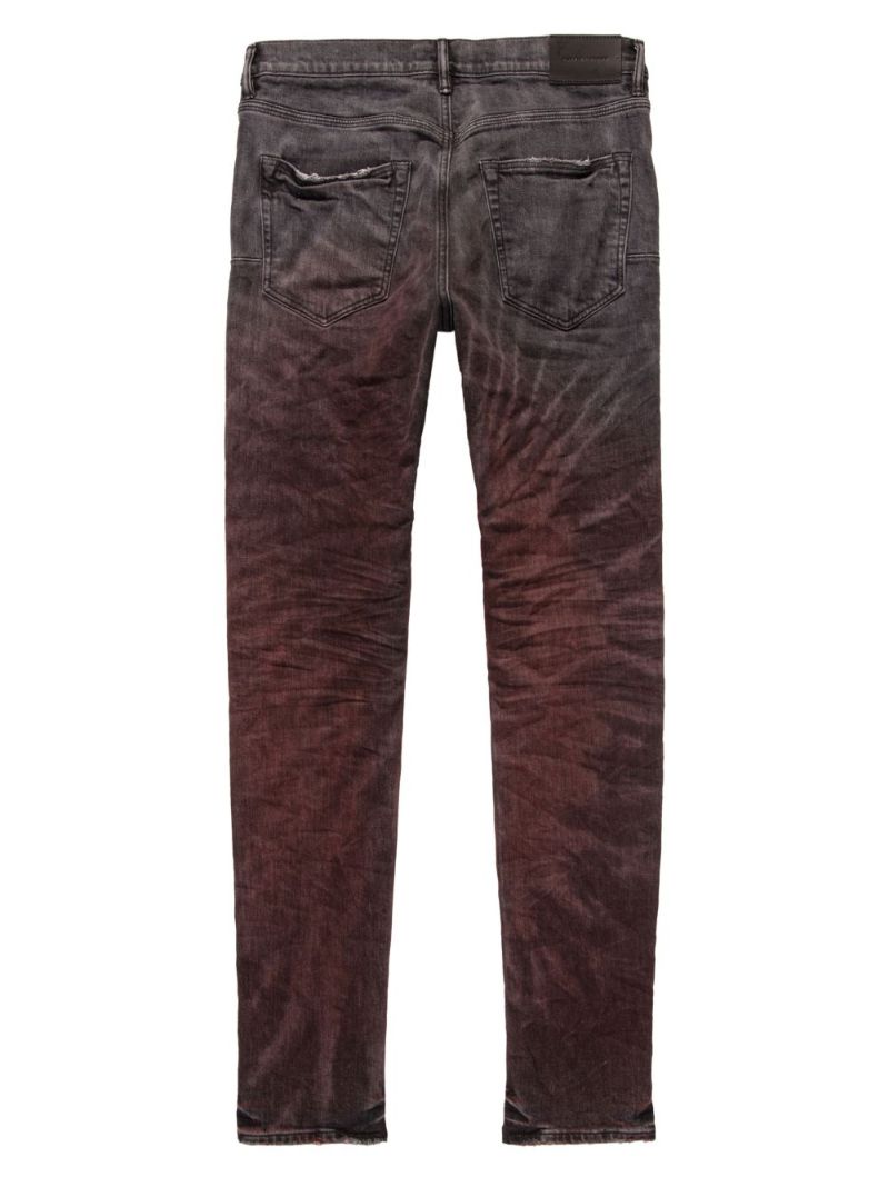 Red P001 Spiral Tie-dye Low-rise Skinny Jeans