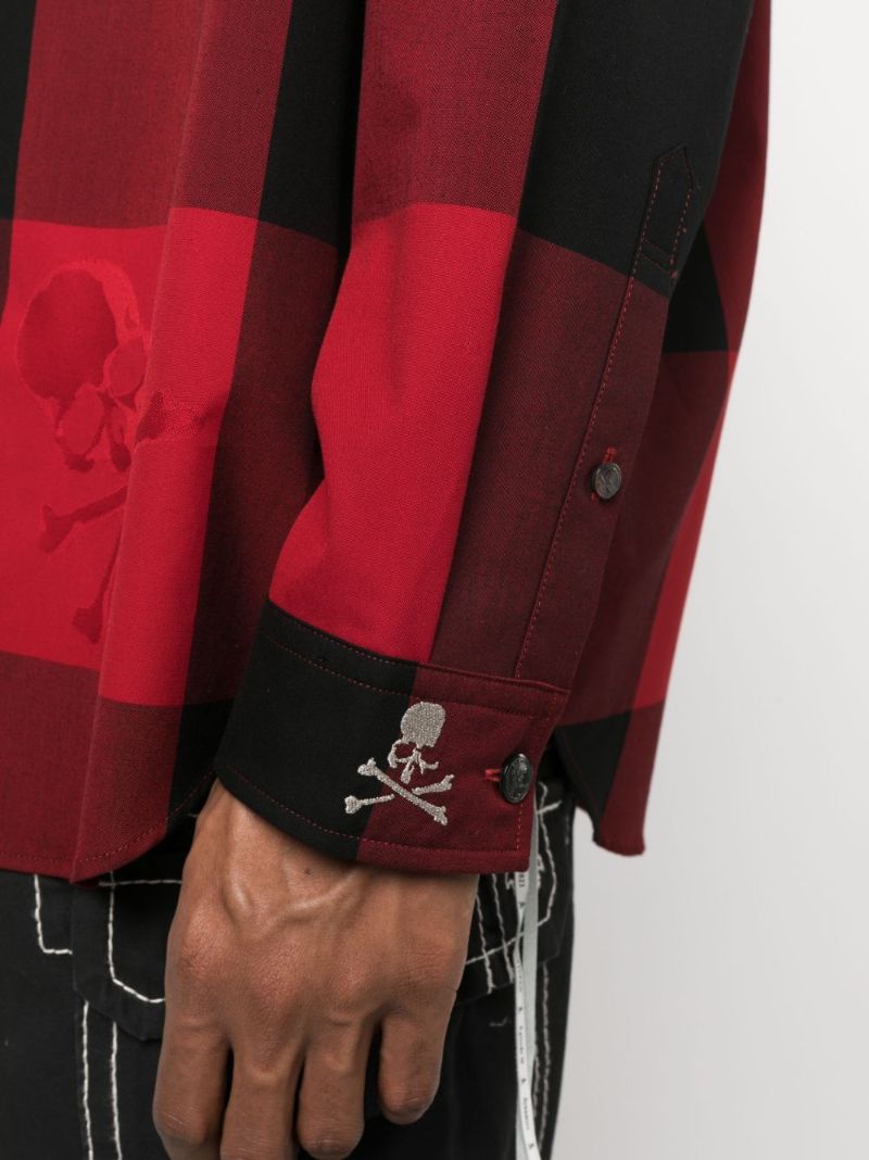Red Check-print Cotton Shirt