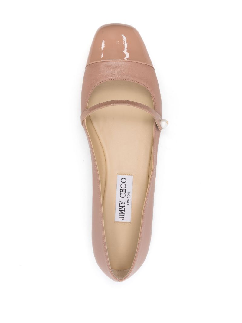 Pink Elisa Leather Ballet Pumps