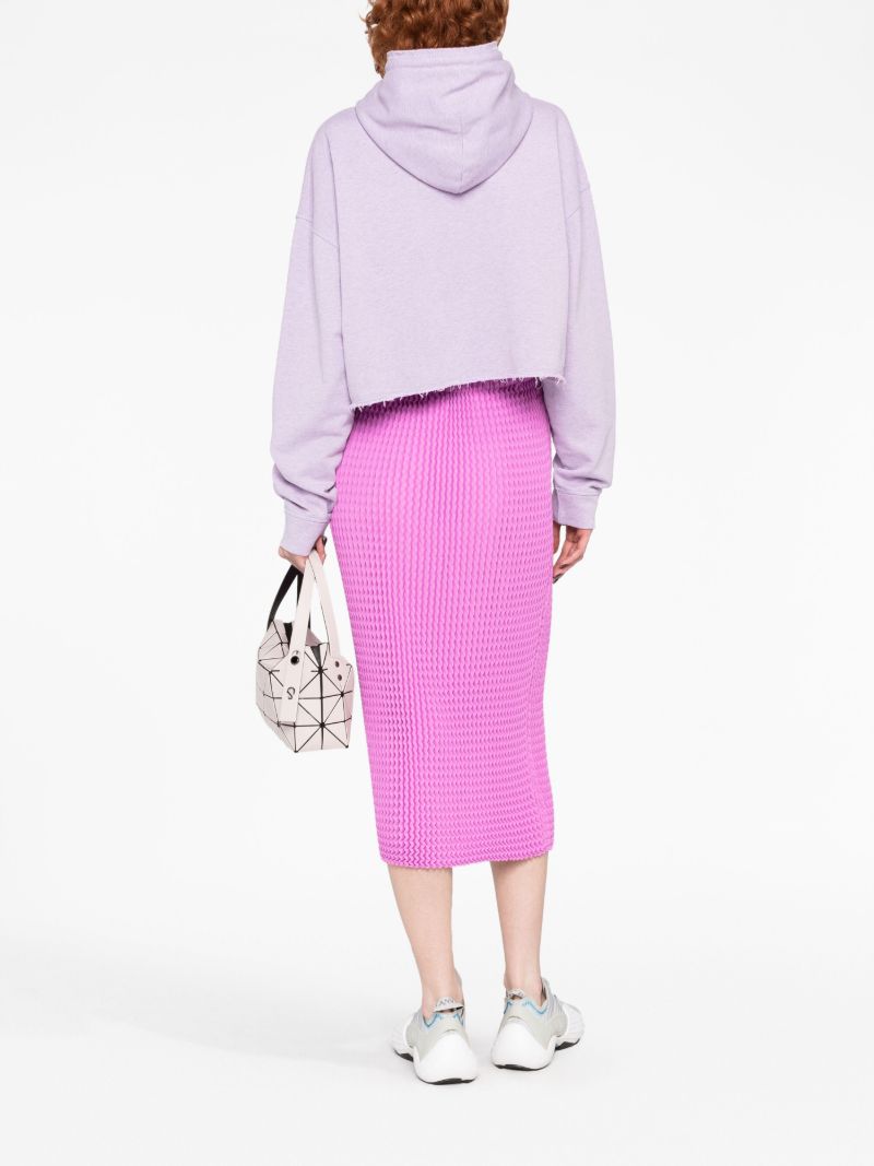 Pink Spongy-36 Zigzag Stitching Skirt