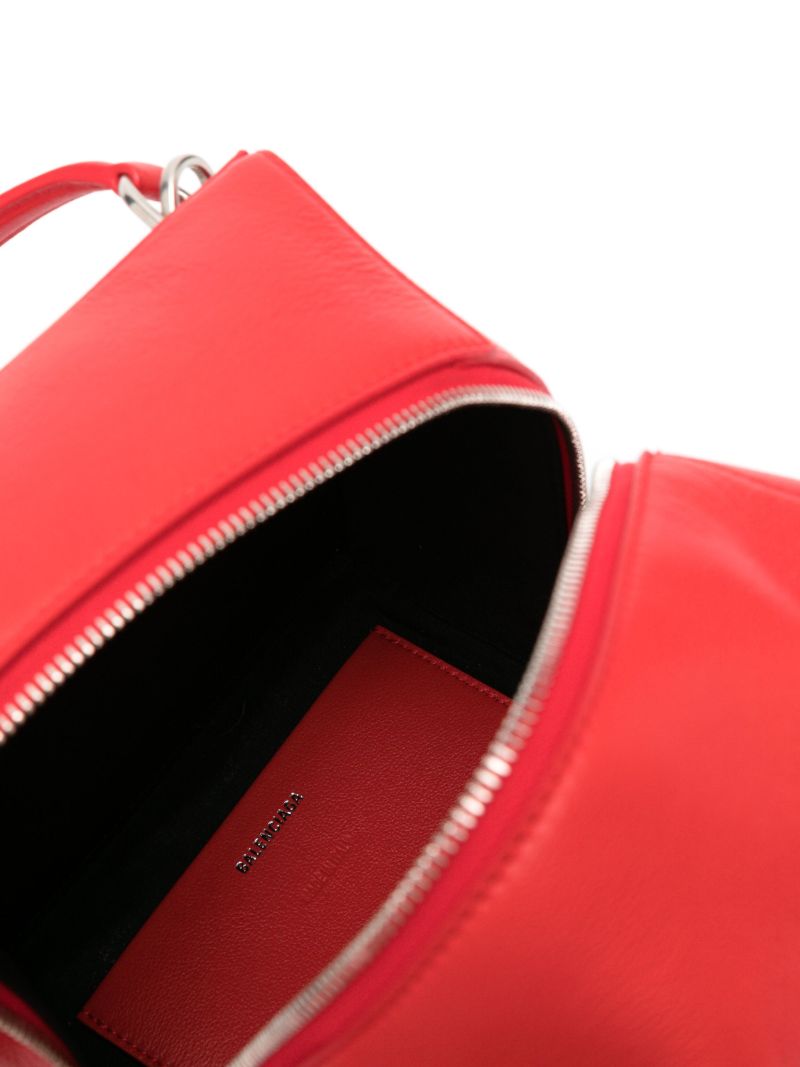 Red 4x4 Box Leather Tote Bag