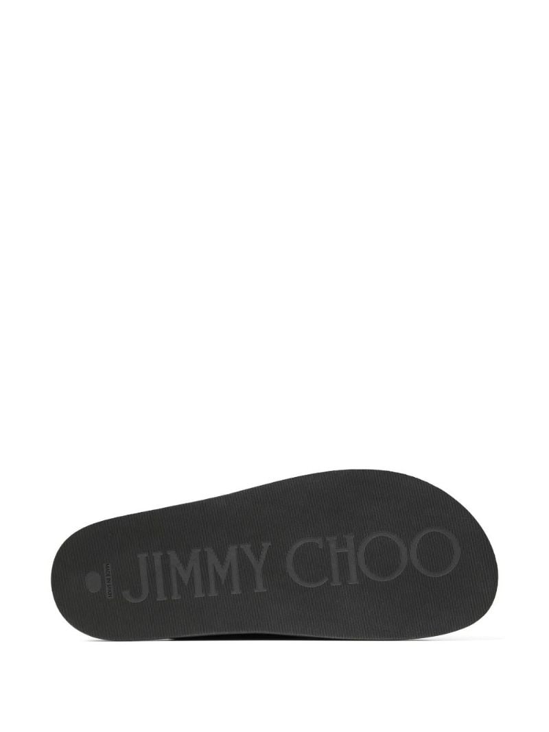 Black Fayence Embellished Leather Slides