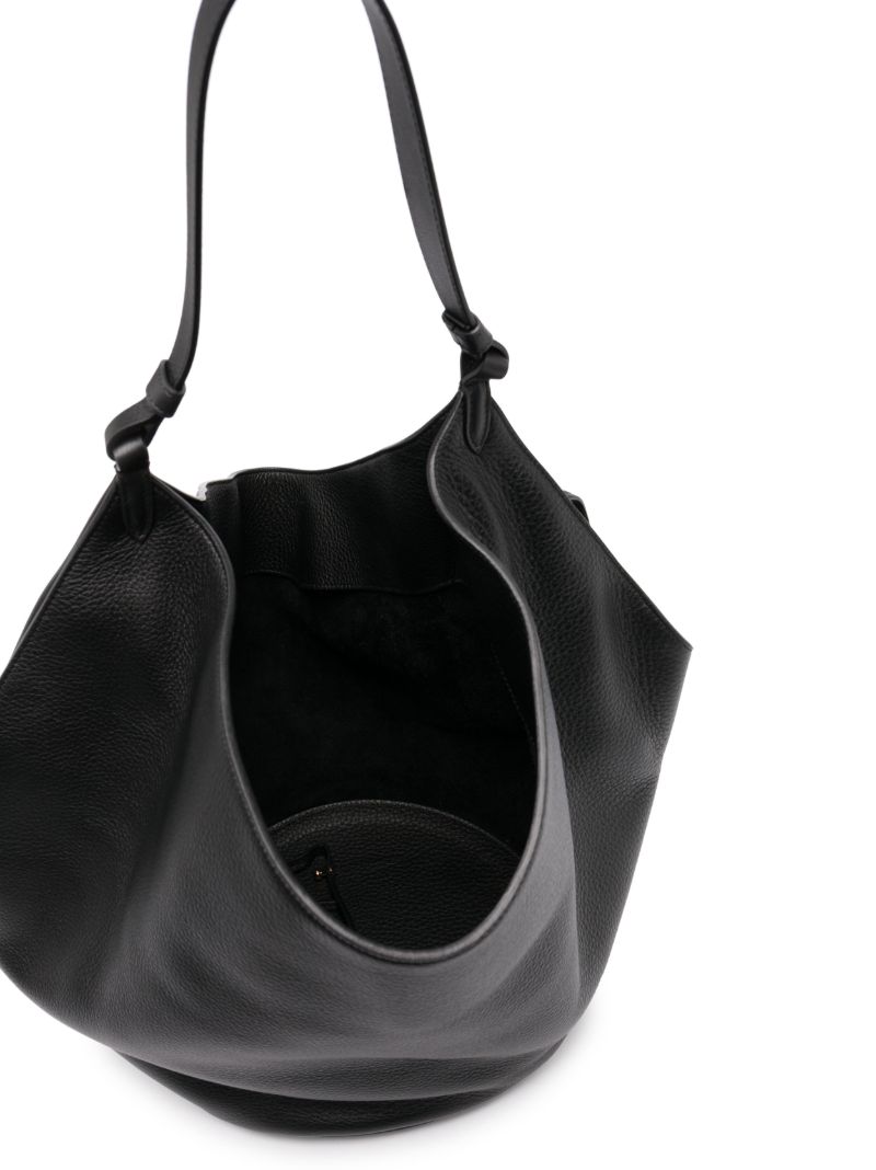 Black Medium Lotus Tote Bag