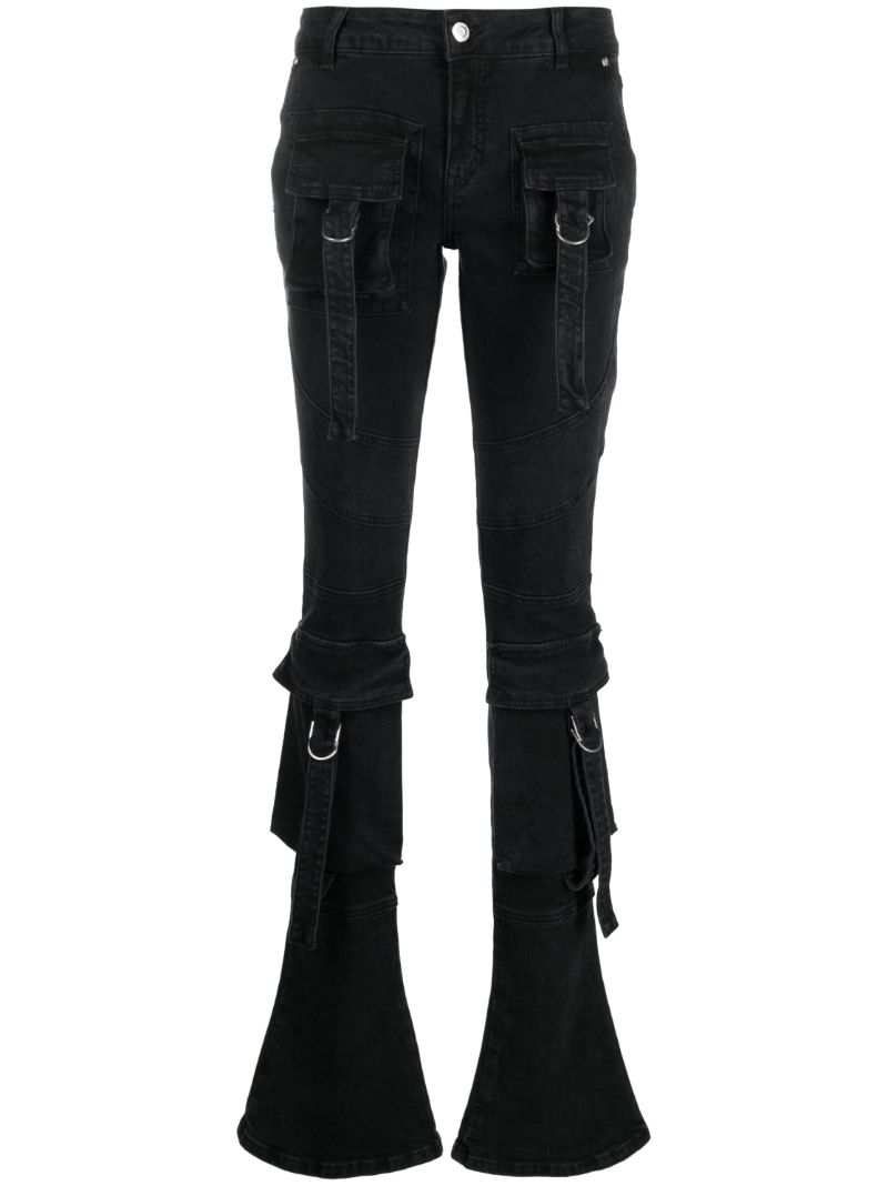 Black Low-rise Cargo Skinny Jeans