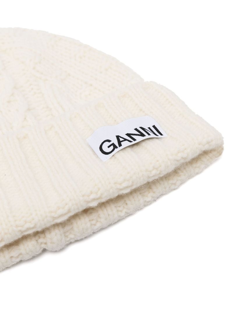 Neutral Cable-knit Beanie Hat