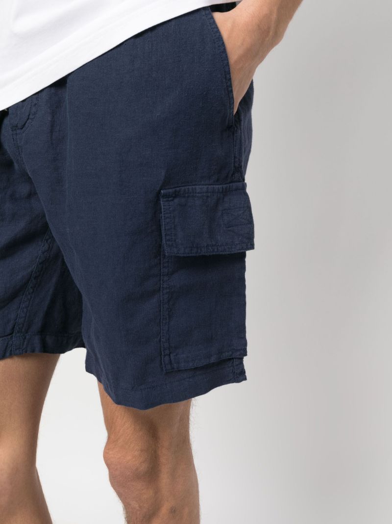 Blue Linen Deck Shorts