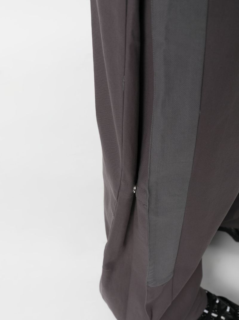 Grey Panelled Wide-leg Cotton Trousers