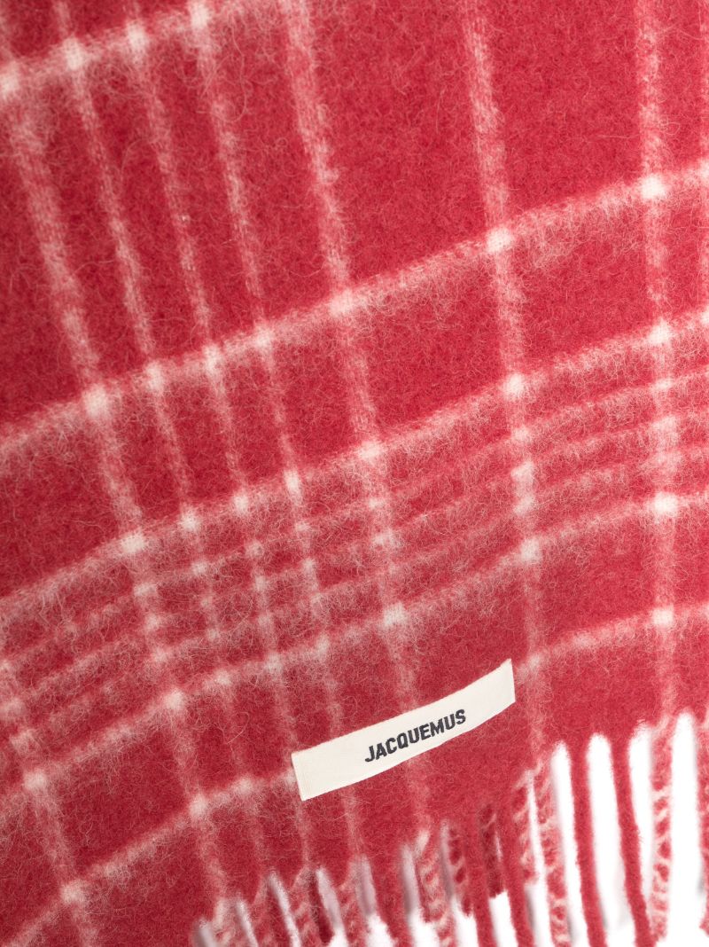 Red Carro Check-jacquard Scarf