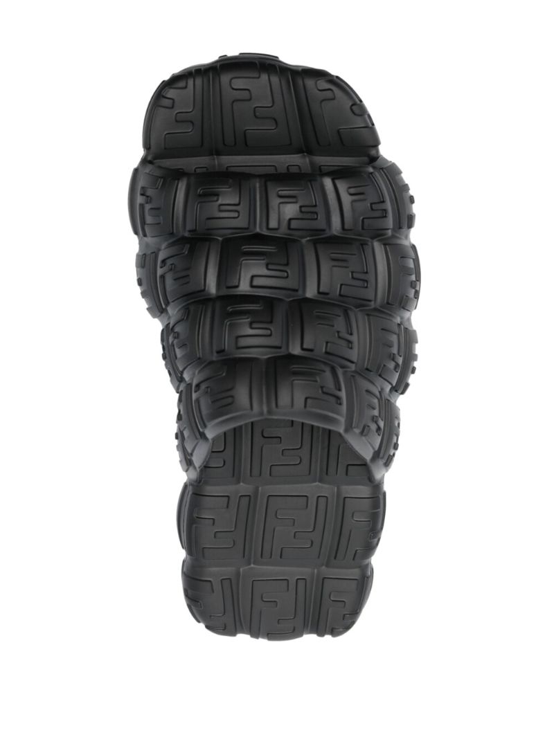 Black Embossed Monogram Slides