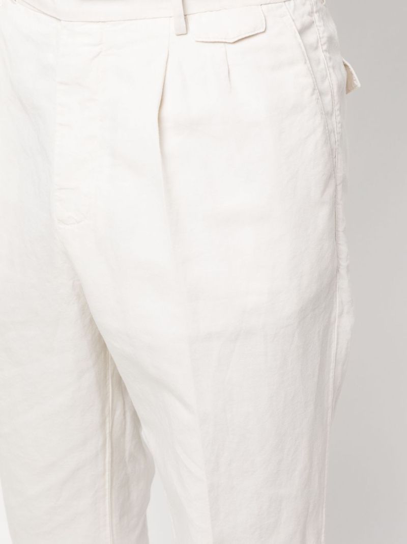 Neutral Pressed-crease Straight-leg Trousers